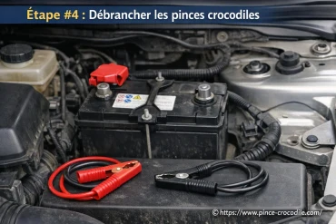 Étape #4 : Débrancher les pinces crocodiles