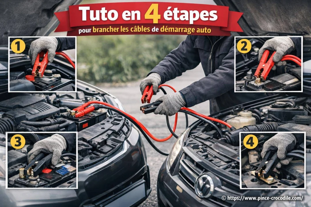 Tuto en 4 étapes pour brancher les cables de démarrage auto