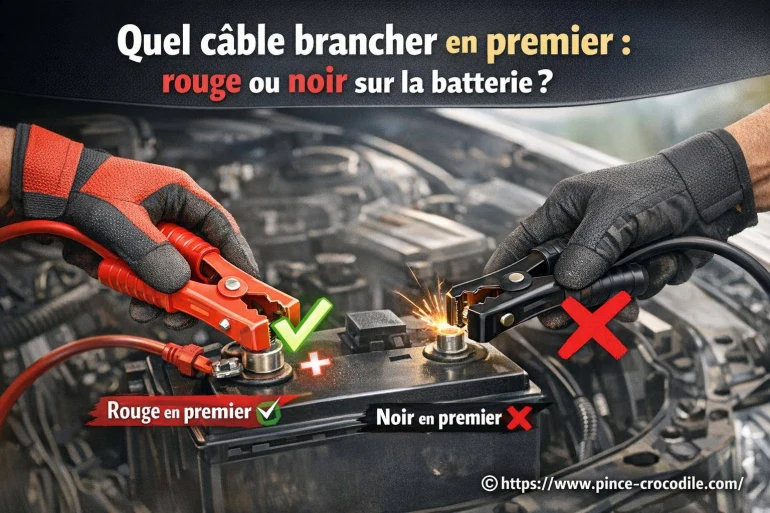 Quel câble brancher en premier sur la batterie : rouge ou noir ?