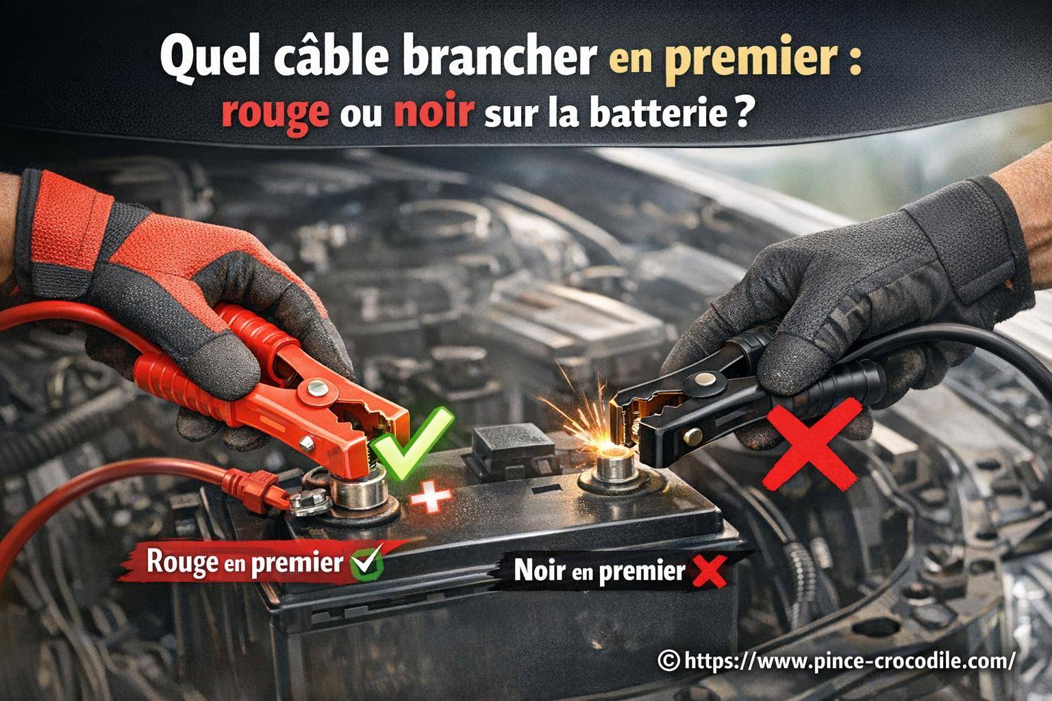 Quel câble brancher en premier sur la batterie : rouge ou noir ?