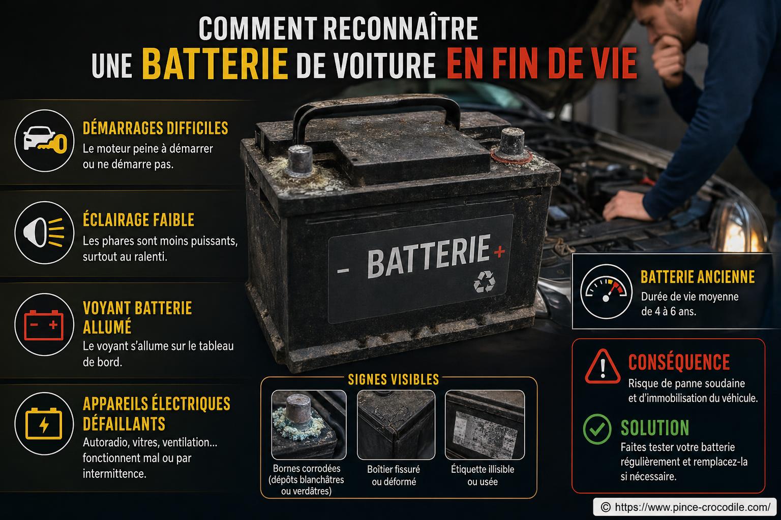 Comment reconnaître une batterie de voiture en fin de vie ?