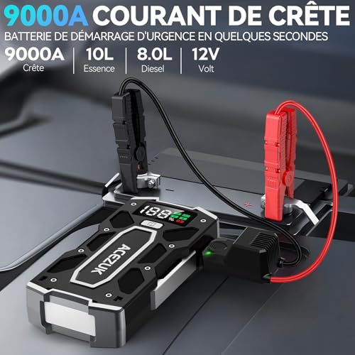 ACEZUK Booster Batterie Voiture 9000A, Démarreur de Batterie