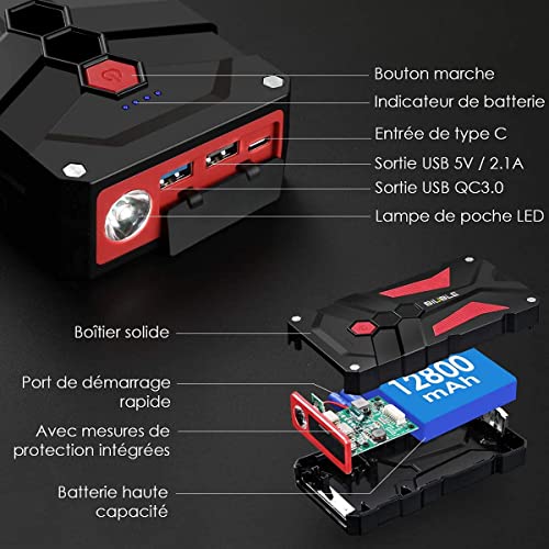 BIUBLE Booster Batterie 1000A 12800mAh Portable Jump Starter